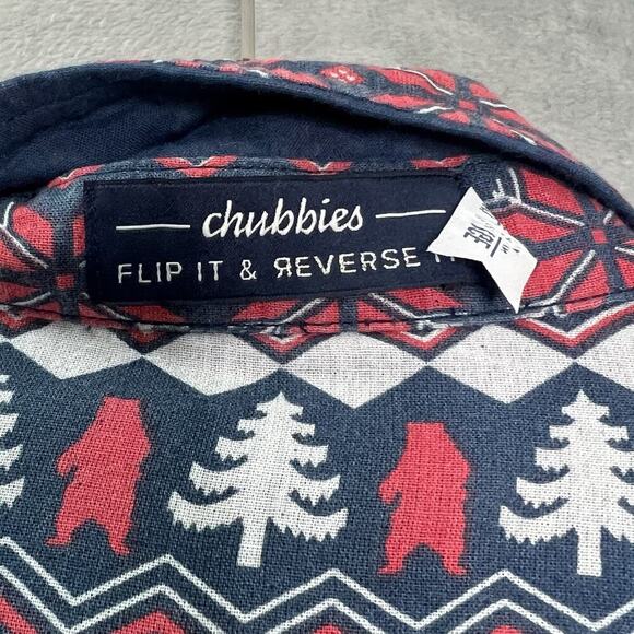 Chubbies Reversible Long Sleeve Button Down Shirt Mens XL Western Pearl‎ Snap - Picture 7 of 16